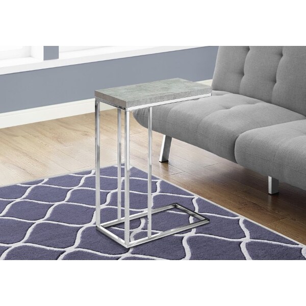 Accent Table - Grey Cement With Chrome Metal